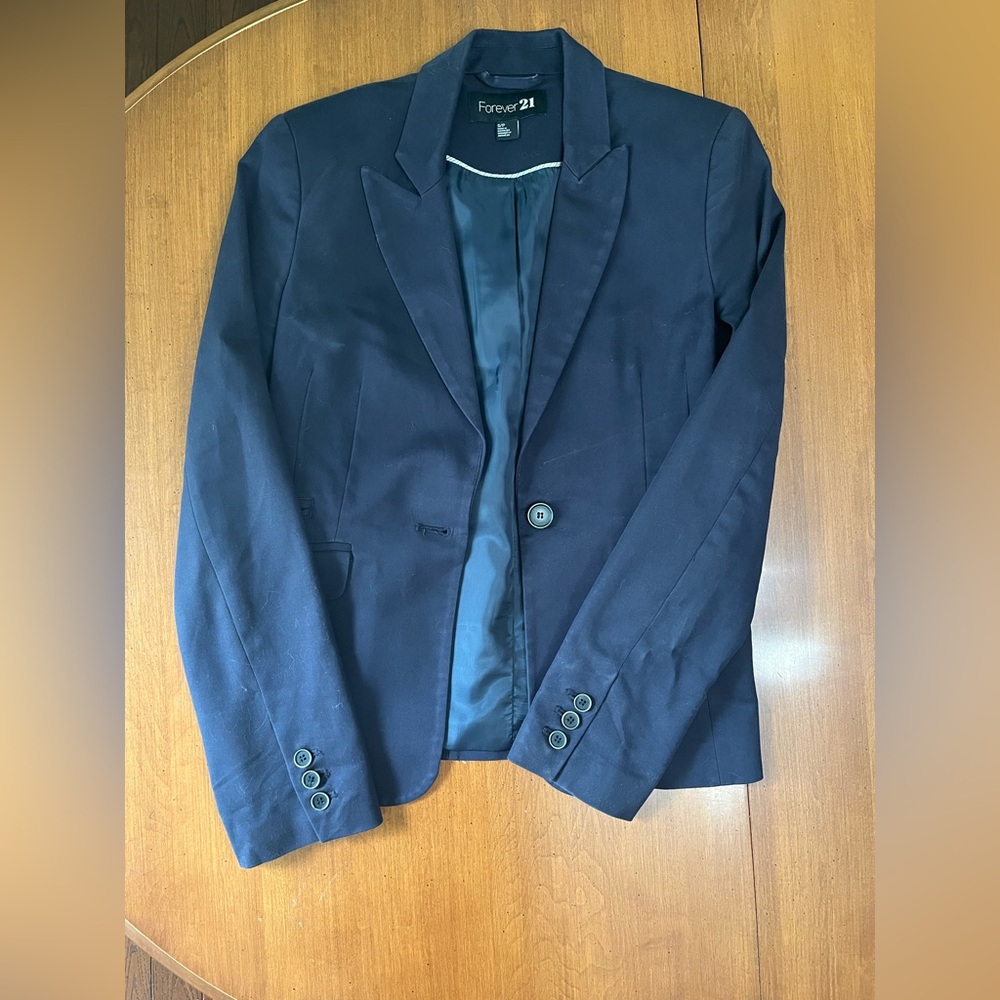 Forever 21 Navy Sport Coat Modern Fit